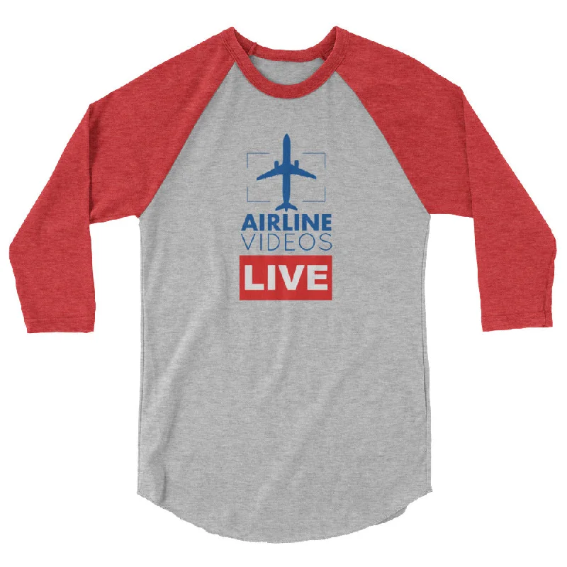 AIRLINE VIDEOS LIVE 3/4 sleeve raglan shirt