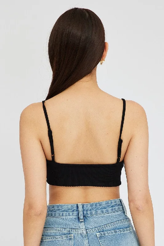 Black Bralette Lace trim