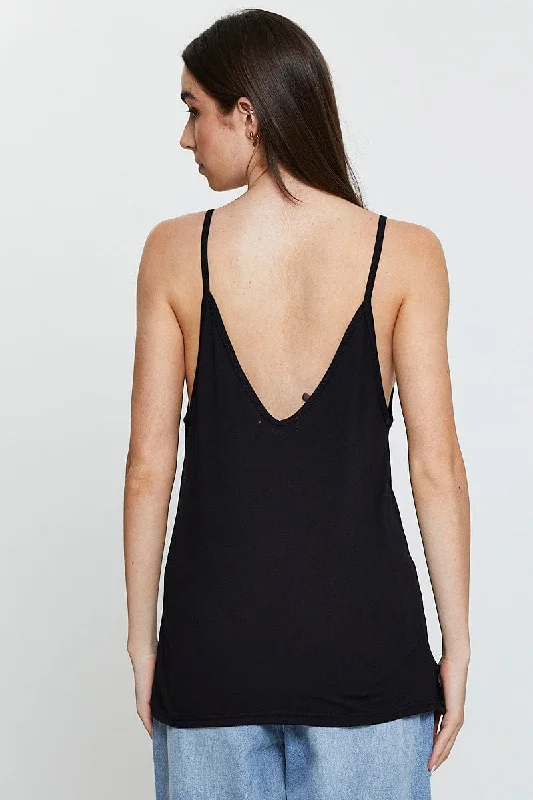 Black Singlet Top Sleeveless