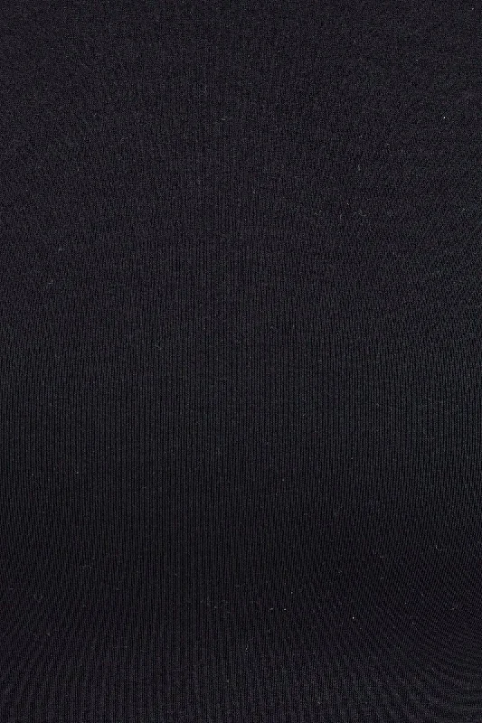 Black Tank Top Crew Neck Washed Seamless