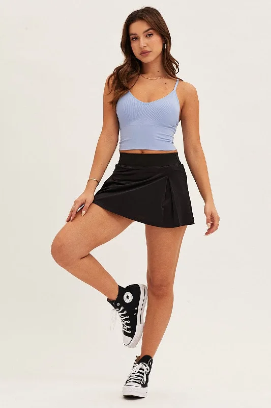 Blue Crop Singlet Top Seamless