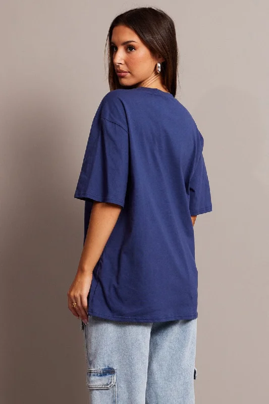 Blue Graphic Tee Short Sleeve