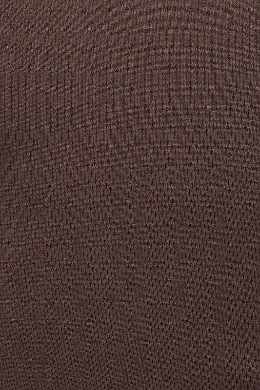 Brown T Shirt Short Sleeve Crew Neck Seamless