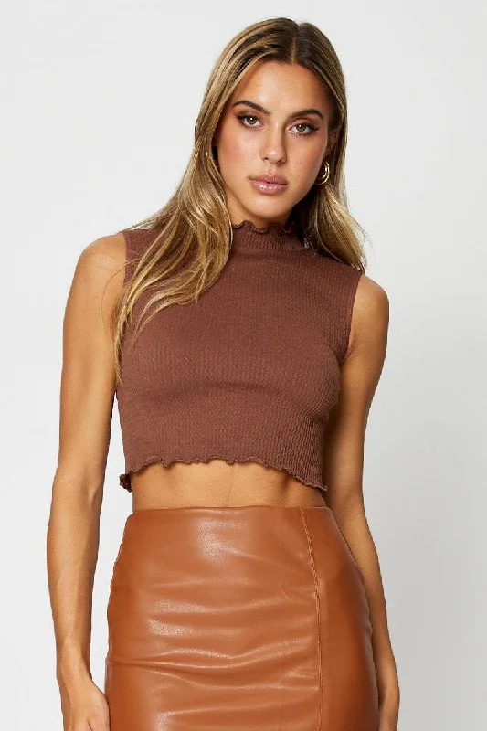 Brown Tank Top Seamless