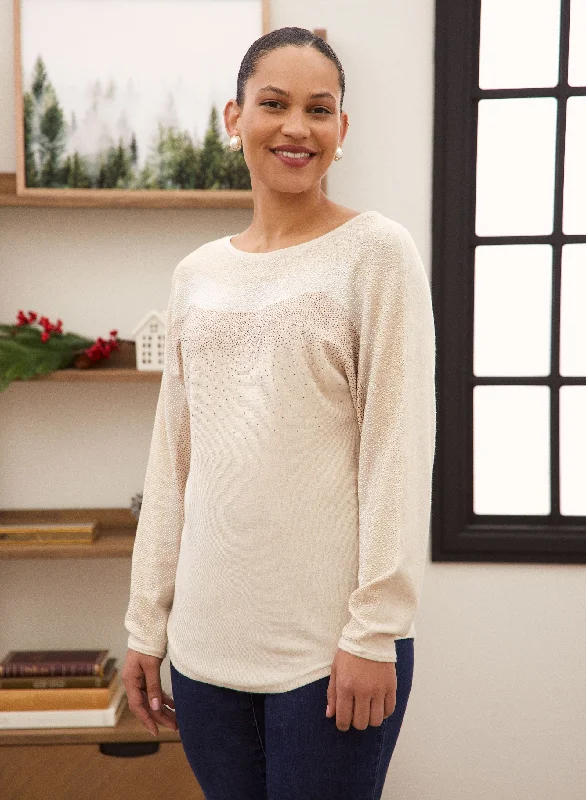 Dolman Sleeve Stud Detail Sweater