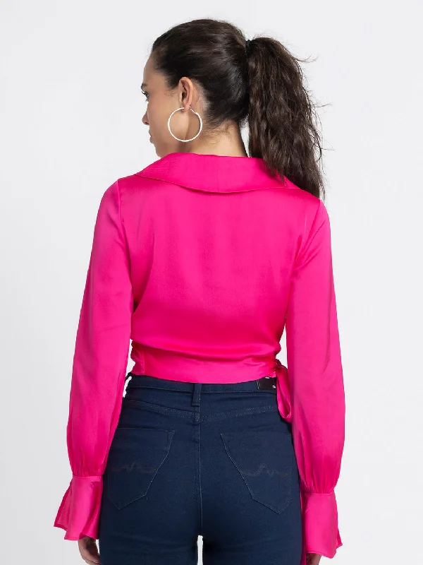 Fuchsia Wrap Top