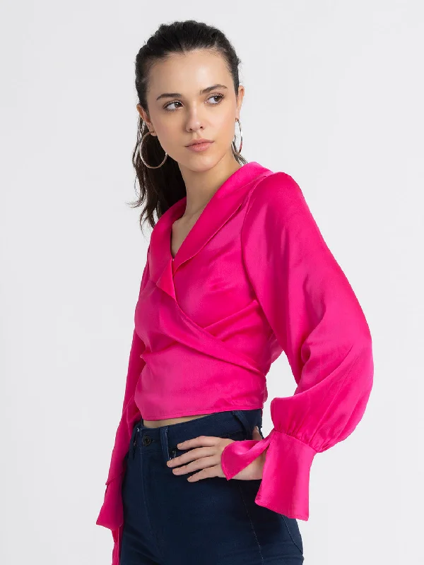 Fuchsia Wrap Top