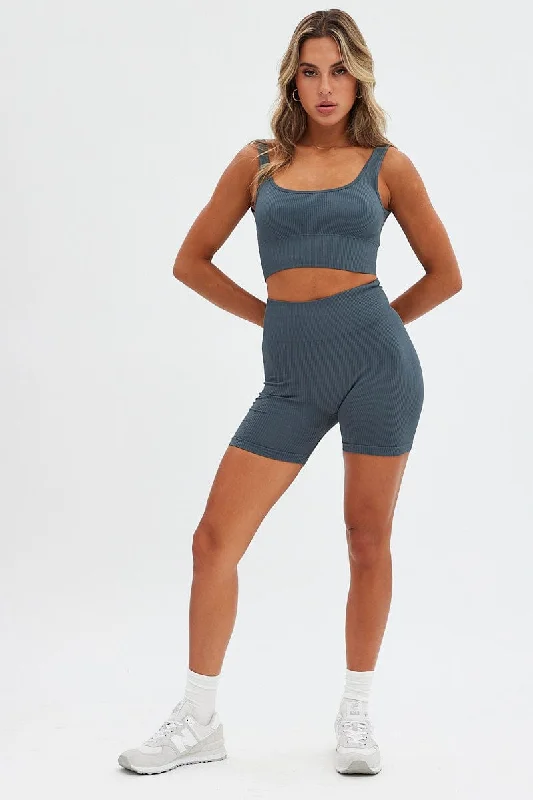 Grey Tank Top Scoop Neck Seamless Activewear