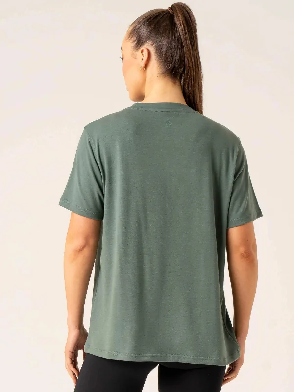 Off Side Longline T-Shirt - Sage