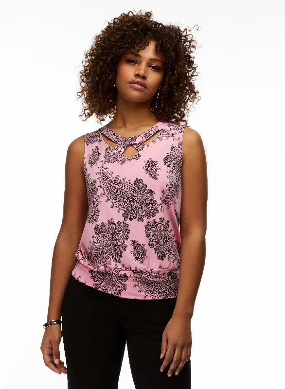 Paisley Print Sleeveless Top