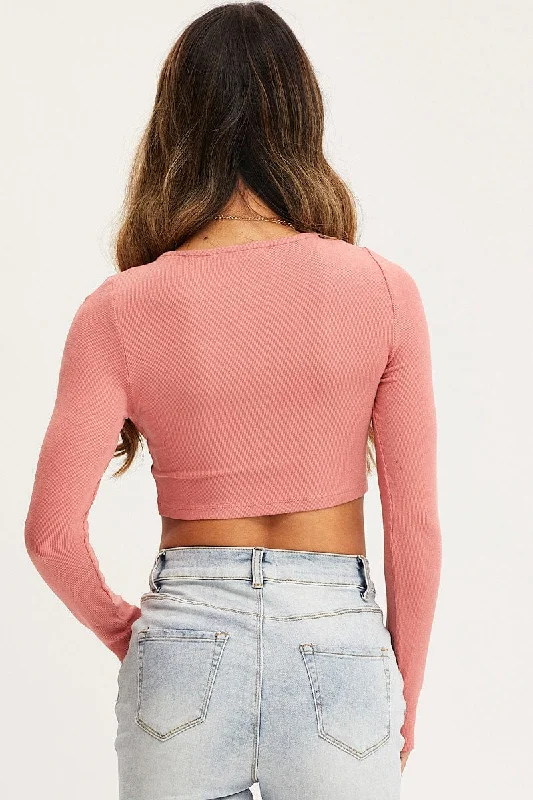 Pink Tank Long Sleeve Drawstring