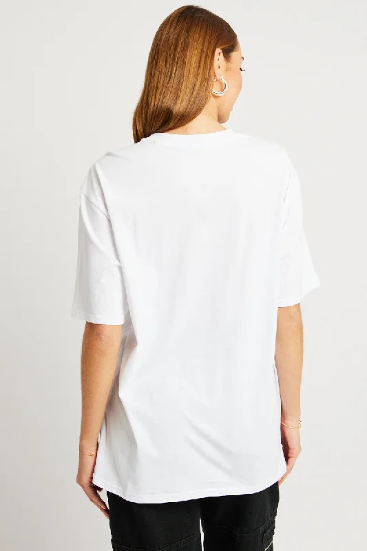 White Graphic Tee Short Sleeve