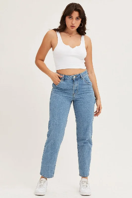 White Tank Rib Notch Cropped Rib