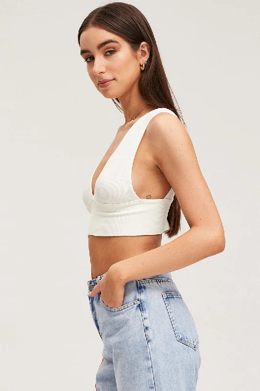 White Tank Top Sleeveless Seamless