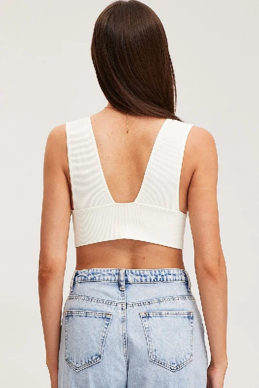 White Tank Top Sleeveless Seamless