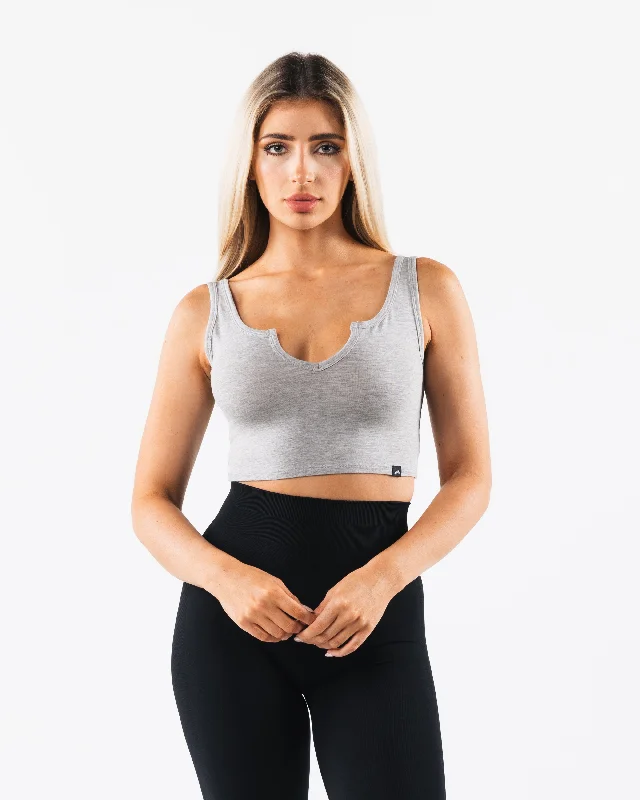 OT Slit Tank - Light Heather Grey