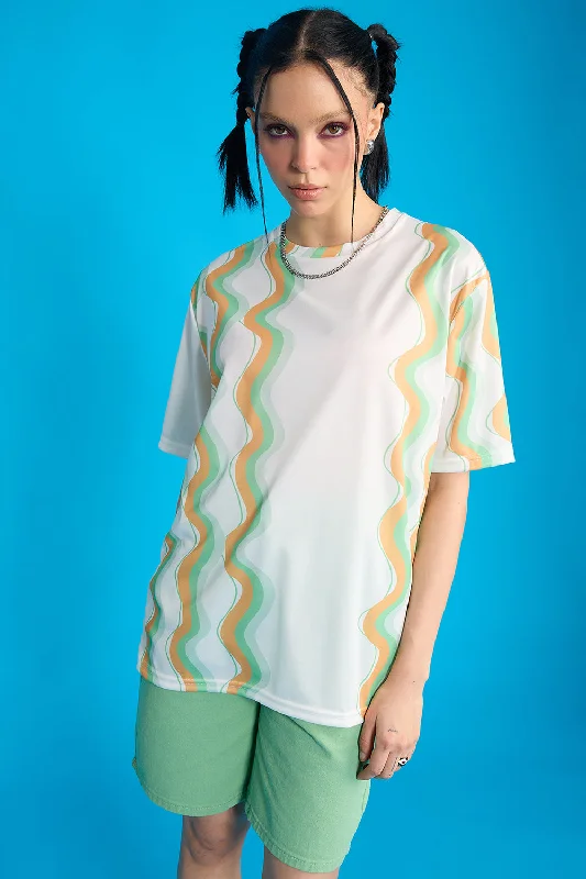 Printed Women's T-Shirt- Waves