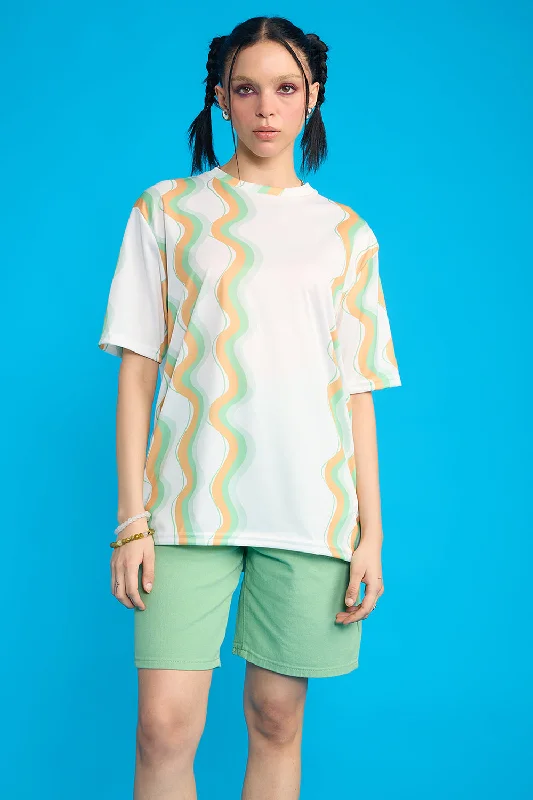 Printed Women's T-Shirt- Waves