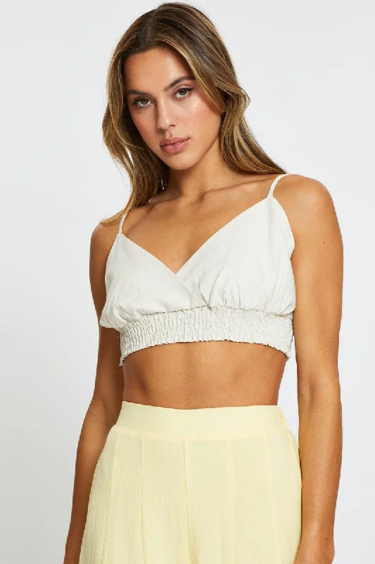 Beige Singlet Top Crop