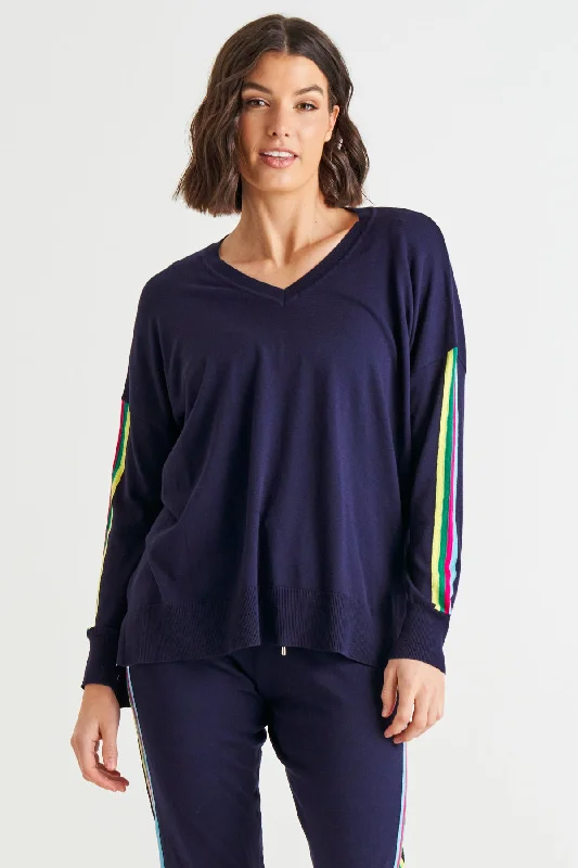 Betty Basics Karina Sweater Blue Rainbow