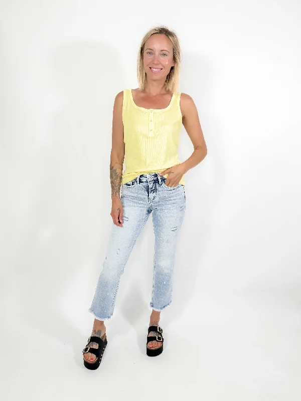 Brandee Snap Button Tank- YELLOW