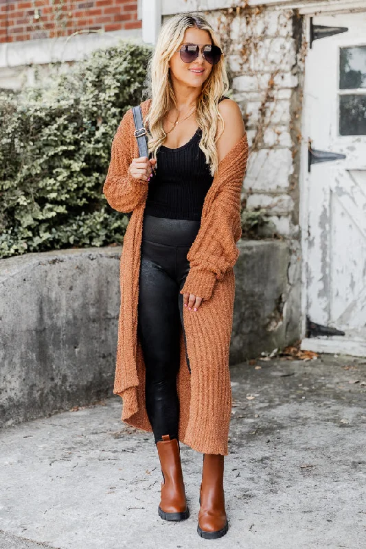 Never Going Back Brown Fuzzy Duster Cardigan FINAL SALE