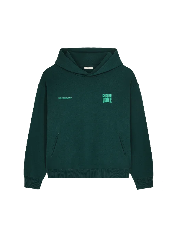 Choose Love Heavyweight Hoodie—foliage green