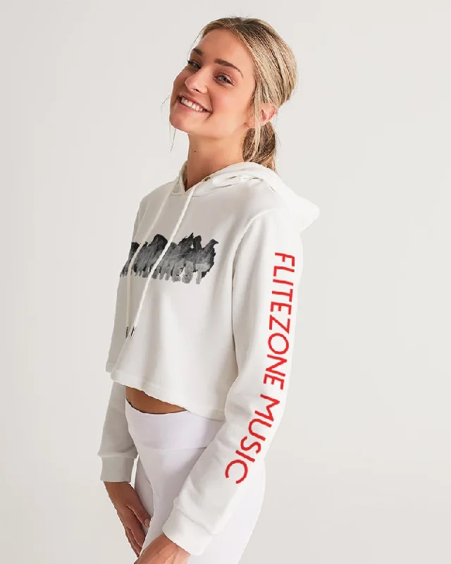 CLEAN STAMP Women's Cropped Hoodie