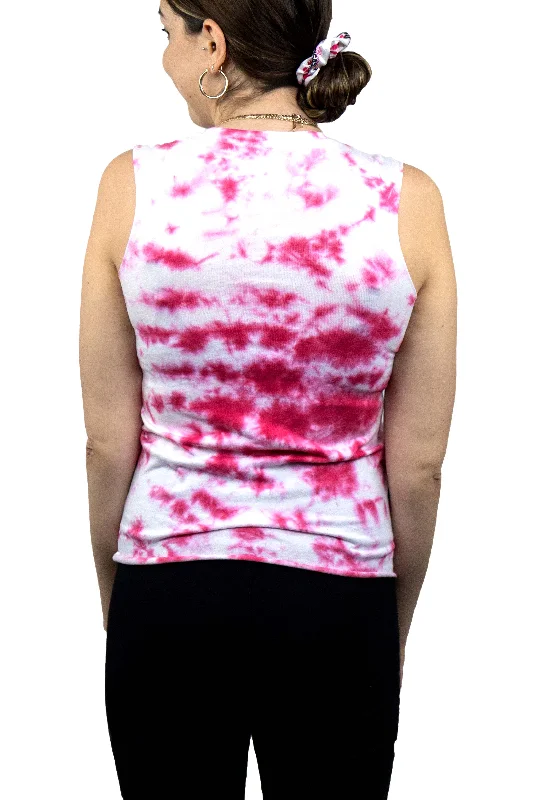 Hating Me Tie Dye Tank - Pink/White