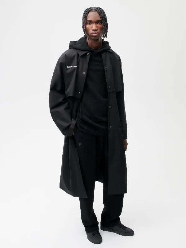 Organic Cotton Trench Coat—black