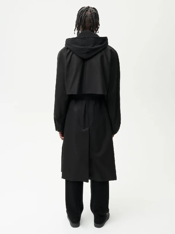 Organic Cotton Trench Coat—black