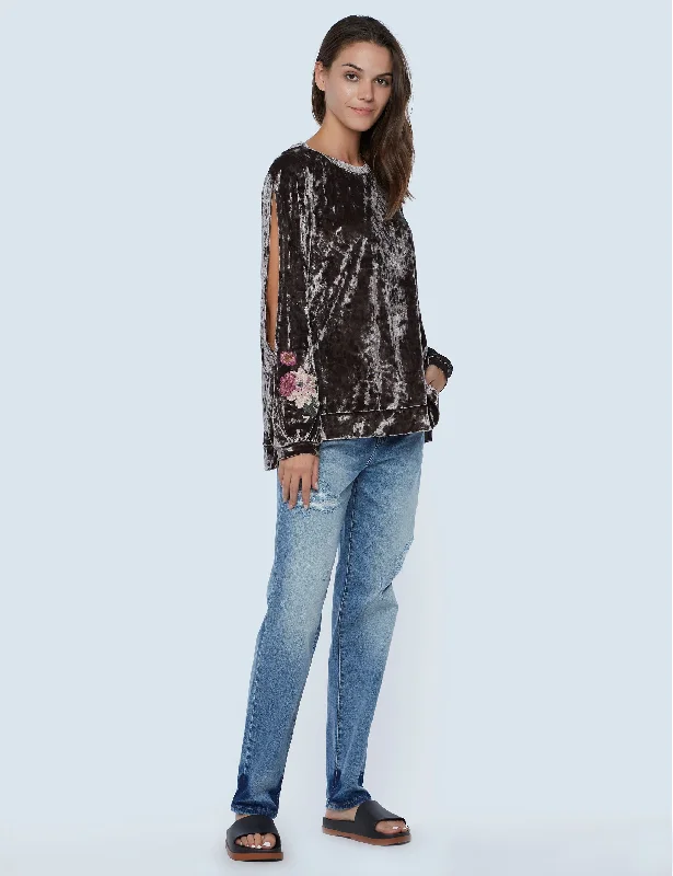 Cut It Out Velvet Top