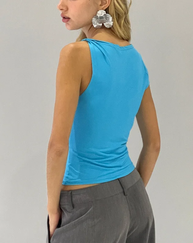 Dannas Asymmetric Top in Aqua Blue