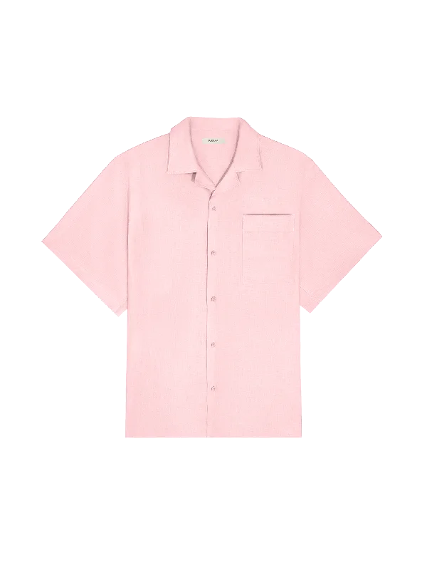 DNA Aloe Linen Camp Collar Shirt—magnolia pink