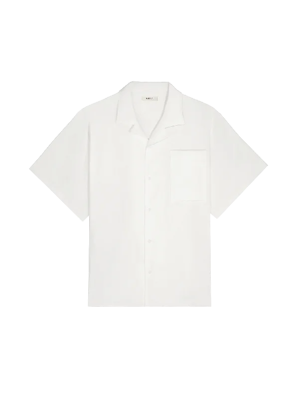 DNA Aloe Linen Camp Collar Shirt—off-white