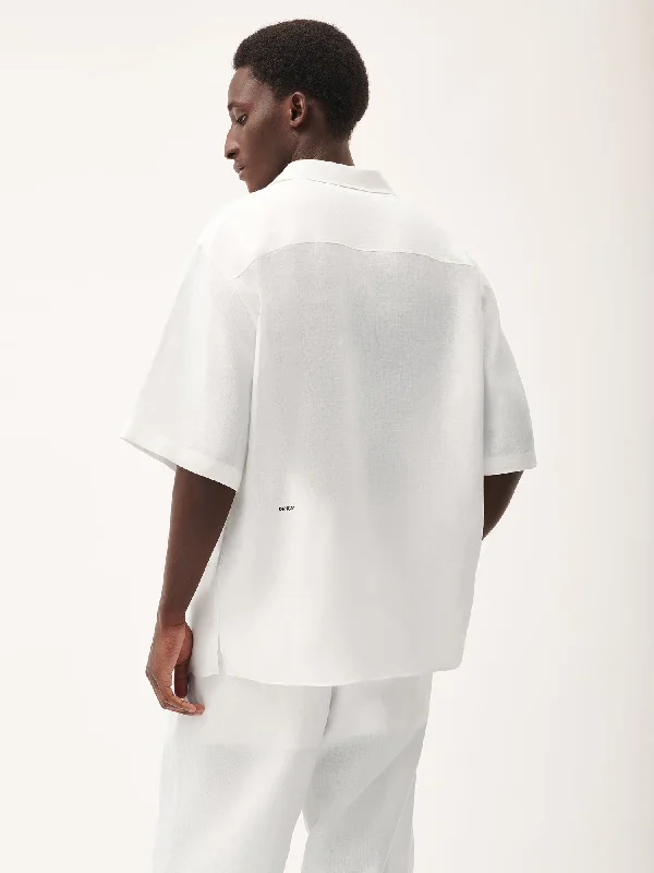 DNA Aloe Linen Camp Collar Shirt—off-white