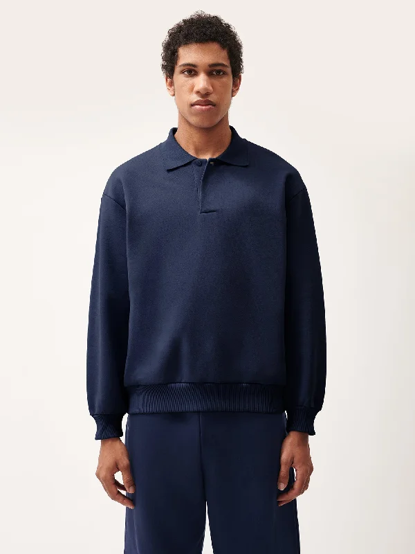 DNA Heavyweight Polo Sweatshirt—navy