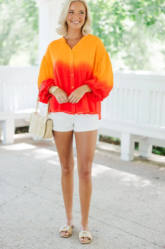 Fate: All Along Orange Ombre Blouse