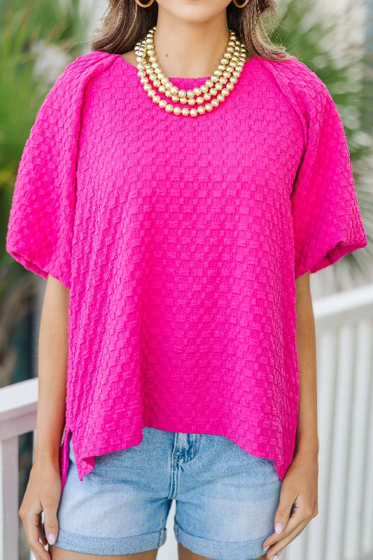 Go All Out Hot Pink Blouse