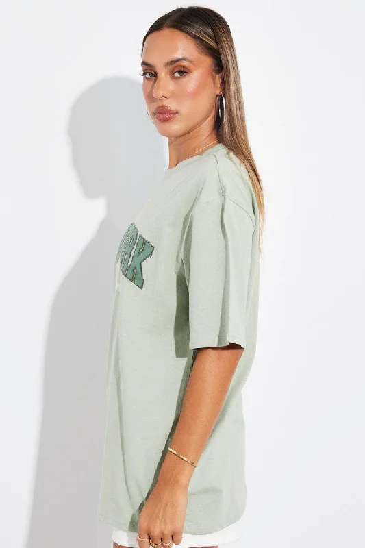 Green Graphic Tee Short Sleeve