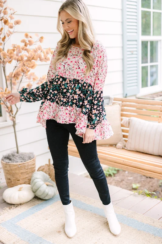 Happy Together Black Floral Top