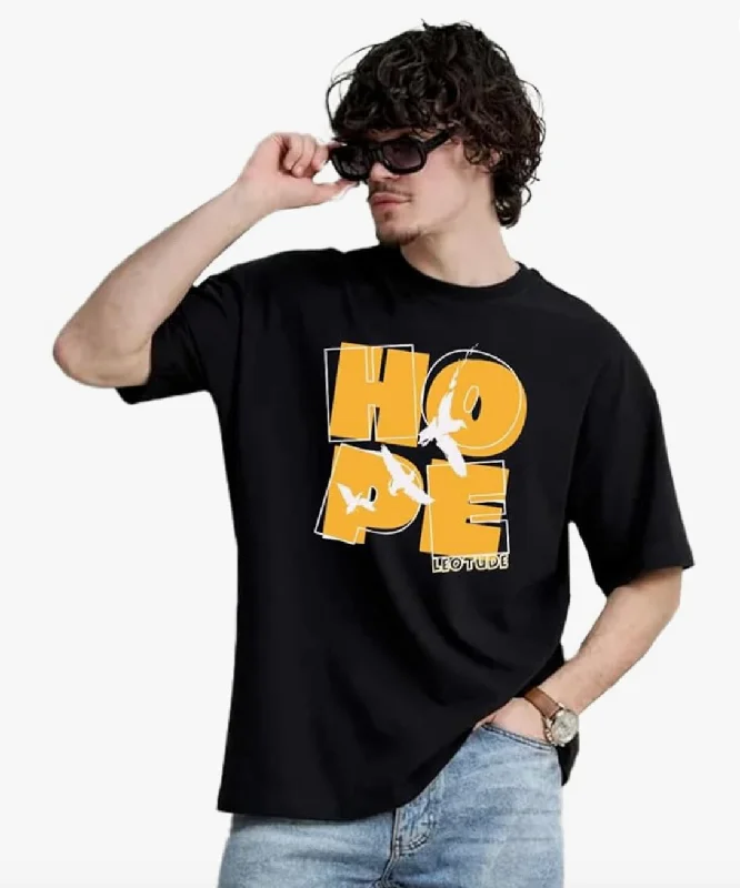 Hope Aesthetic T shirt || Oversized T shirt || Black Round Neck T shirt