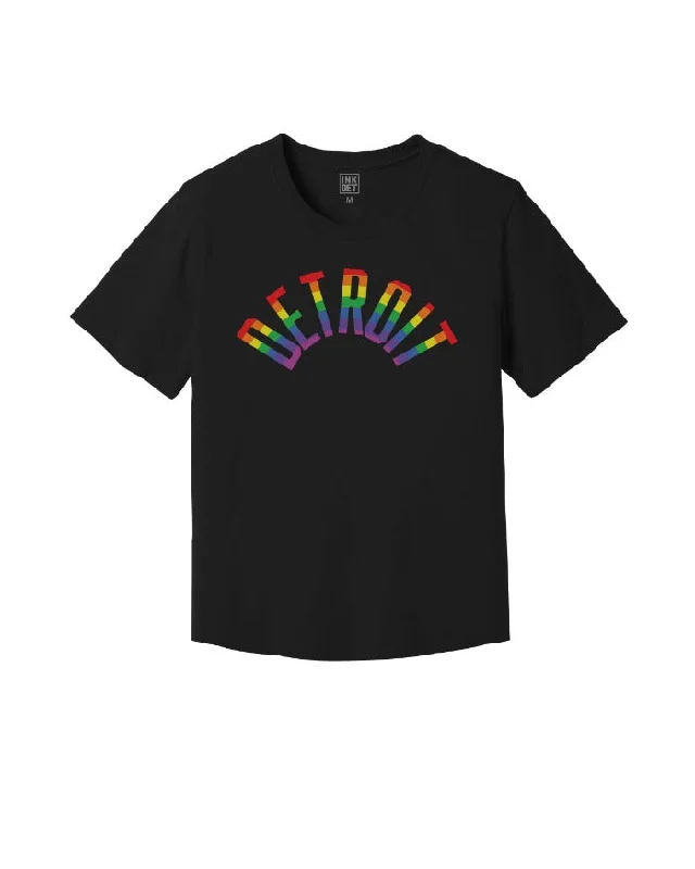 Ink Detroit Kinda Cropped Rainbow T-Shirt - Black