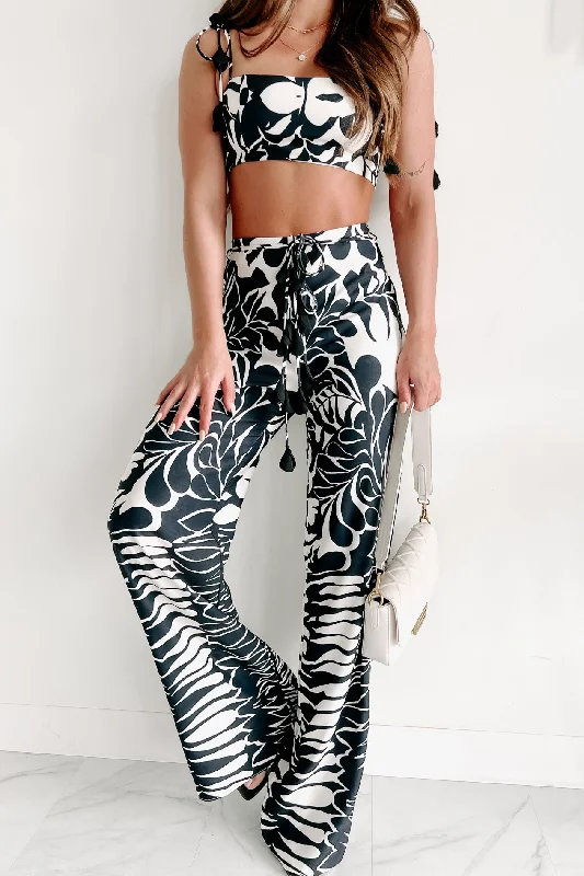 Made To Be Magnificent Two Piece Pant Set (Black/Ivory)