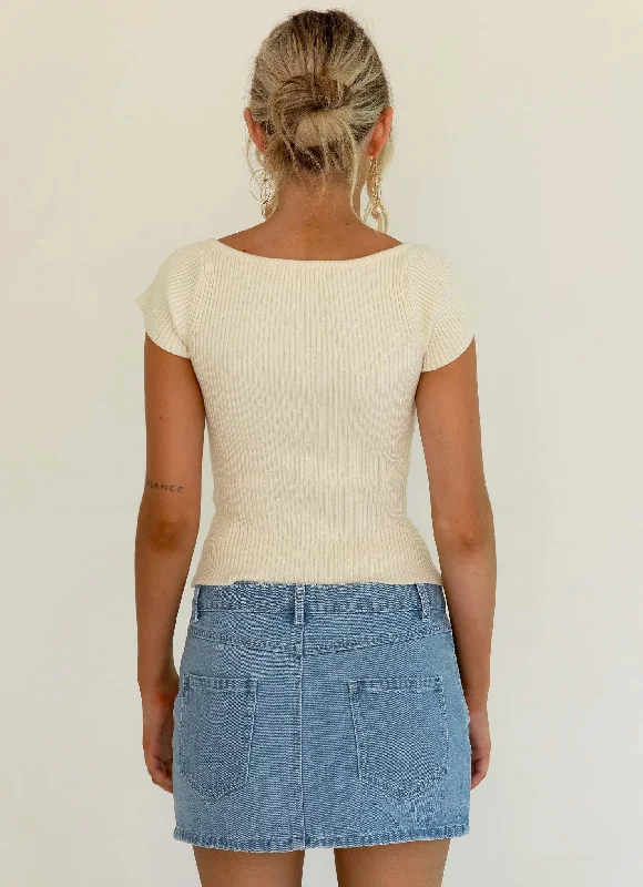 Nessy Knit Top - Vanilla