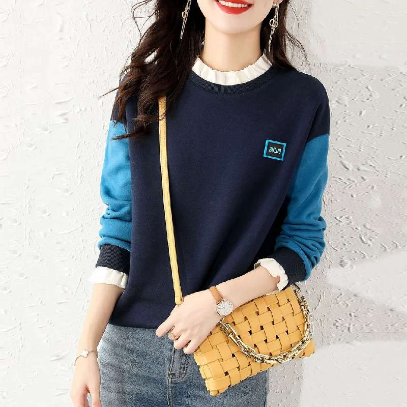 Patchwork Shift Casual Sweatshirt