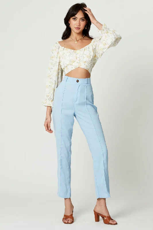 Print Tie Back Crop Top