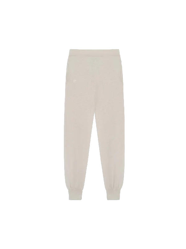 Recycled Cashmere Track Pants—oatmeal