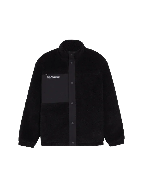 Recycled Wool Fleece Jacket—black