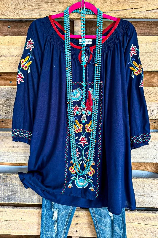 So It Seems Tunic - Navy